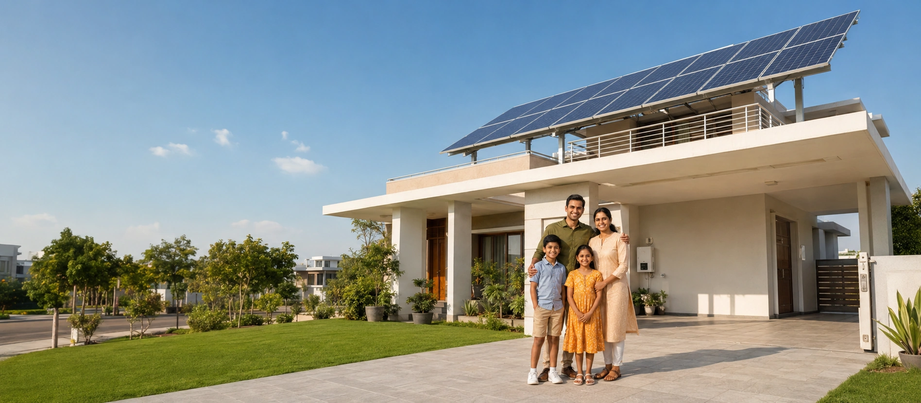 Residential solar rooftop background